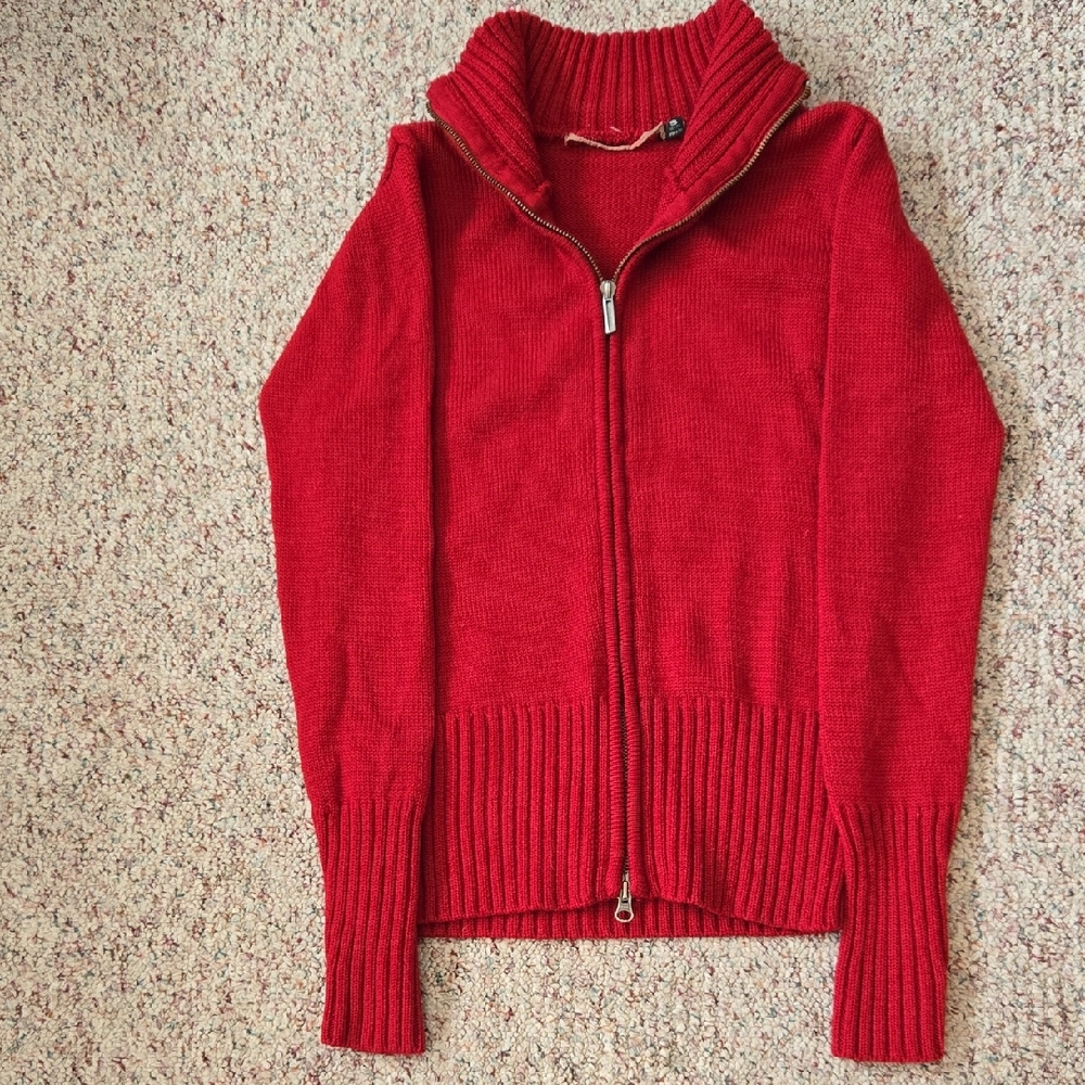 Smartwool Cozy And Soft Red Cowl Neck Sweater